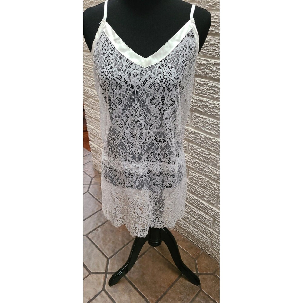 Fredericks Of Hollywood Bridal Lingerie Babydoll White Solid Lace S